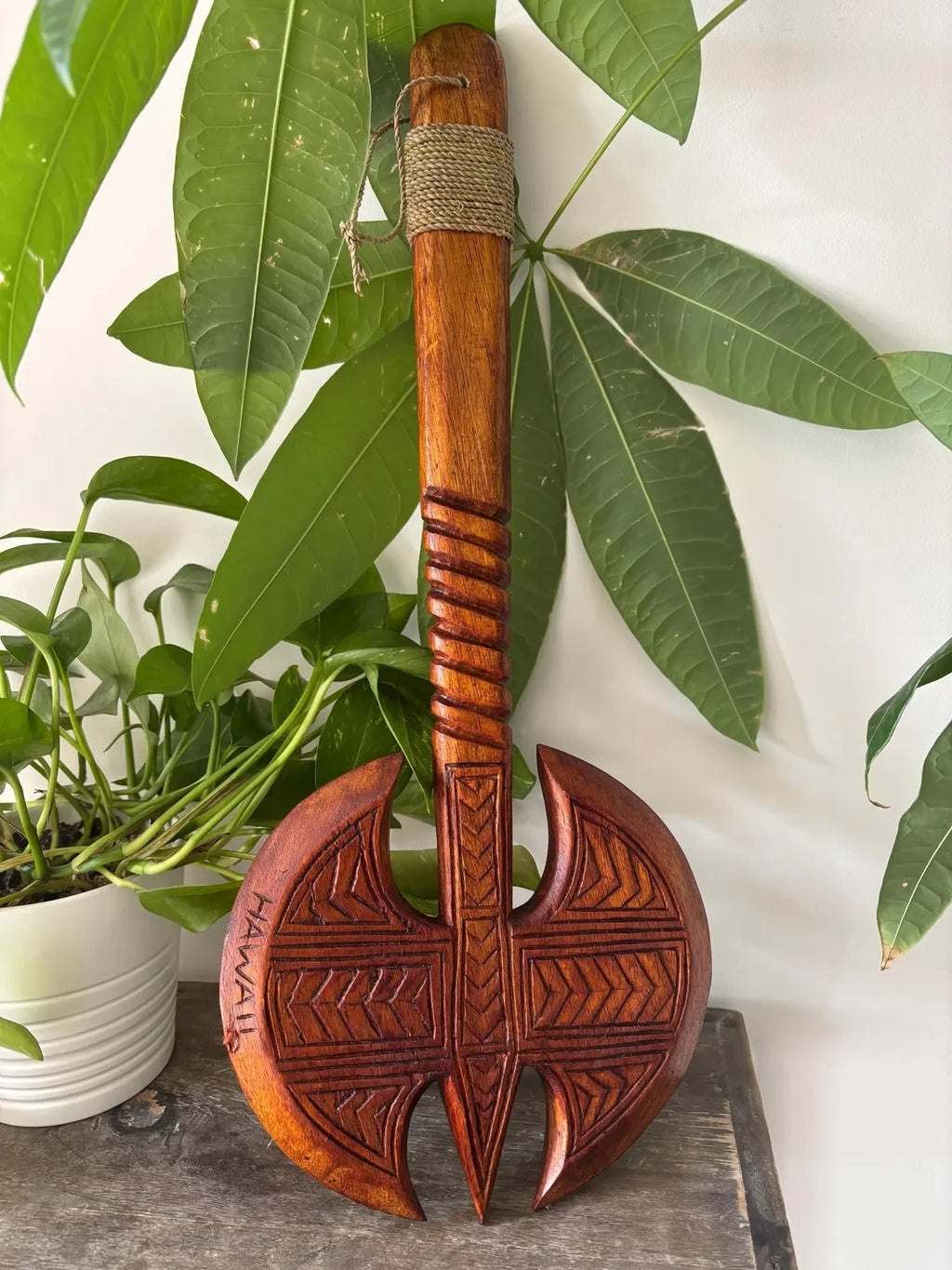 Polynesian Engraved Tribal Axe
