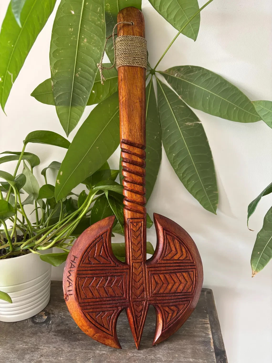 Polynesian Engraved Tribal Axe