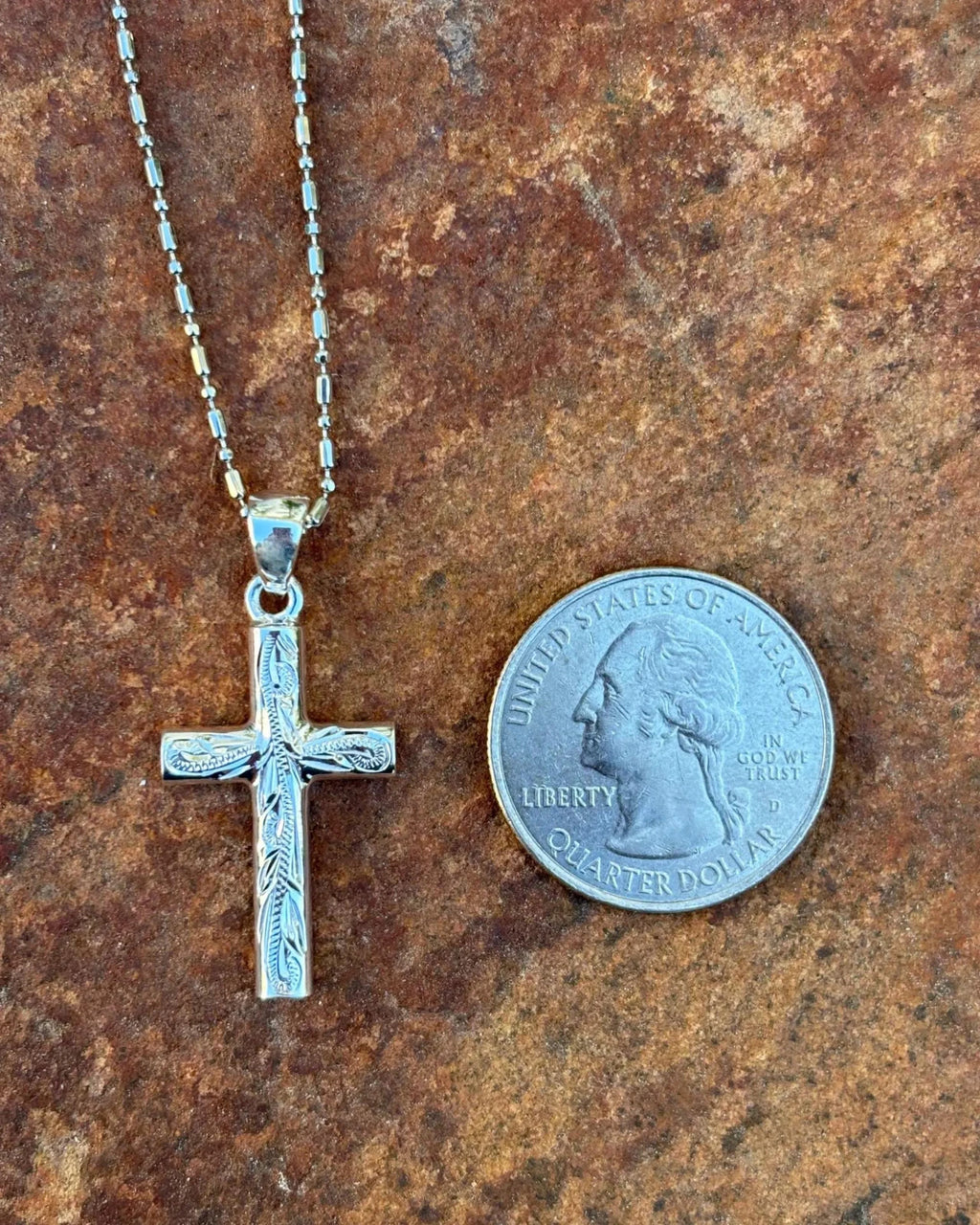 Scrolling Cross Pendant - Silver
