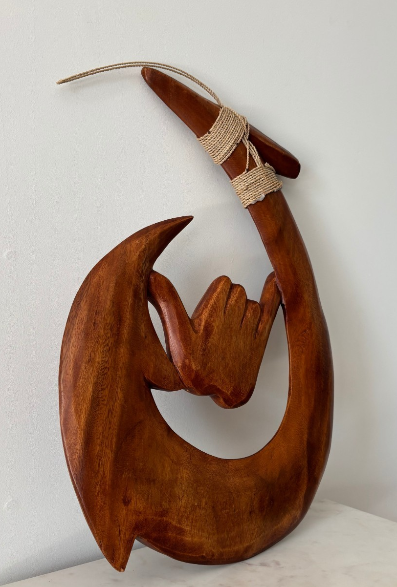 Shaka Wood Premium Fish Hook - Brown