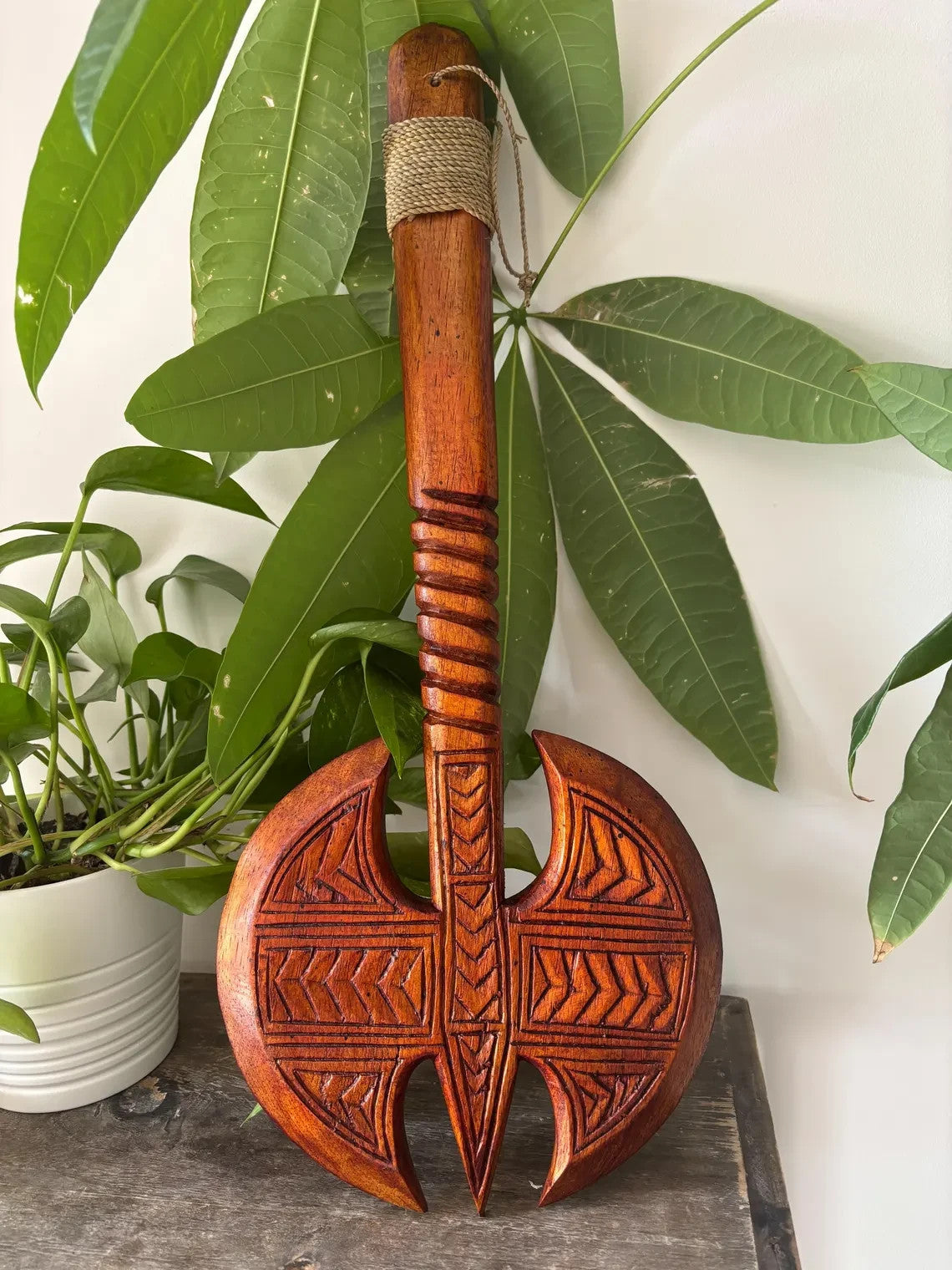 Polynesian Engraved Tribal Axe