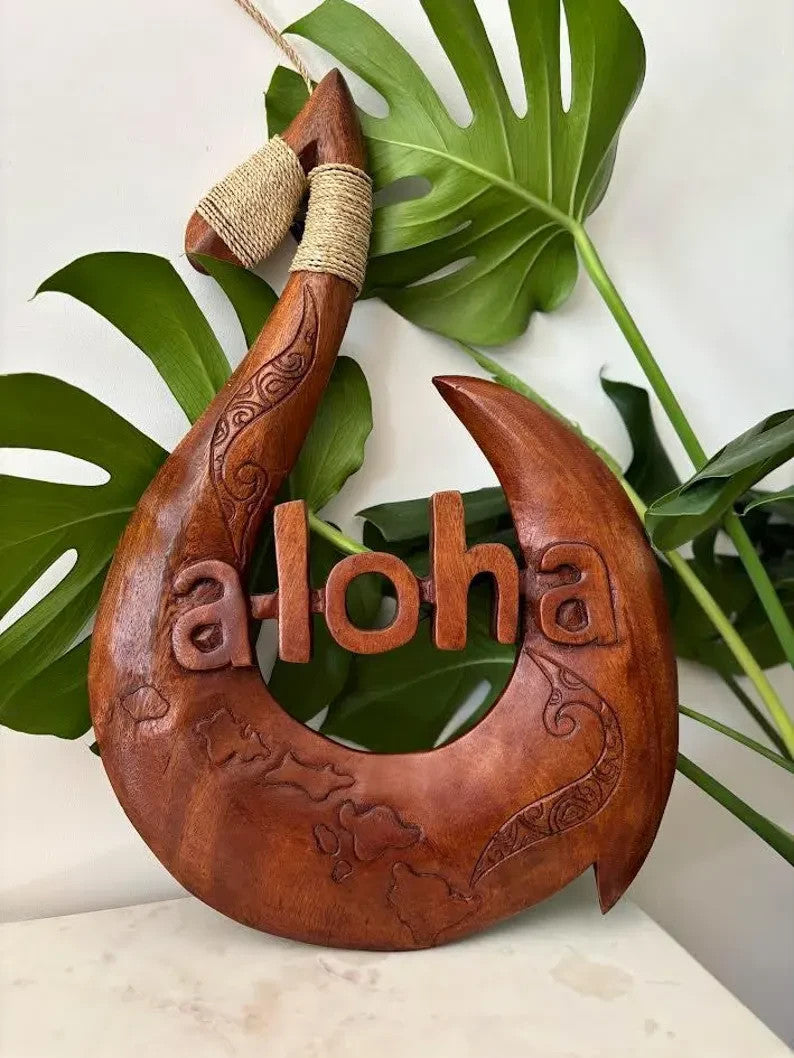 ALOHA Wood Premium Fish Hook - Brown