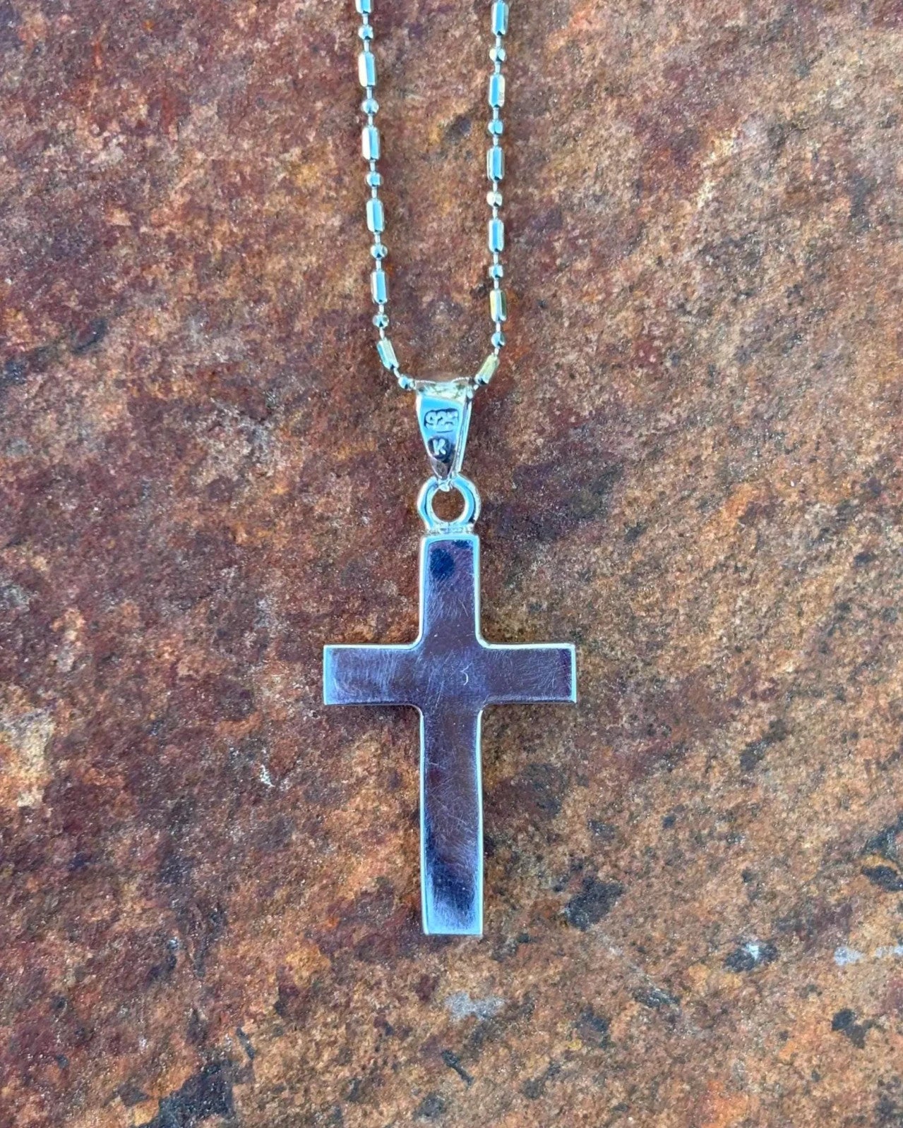 Maile Leaf Cross Pendant - Silver