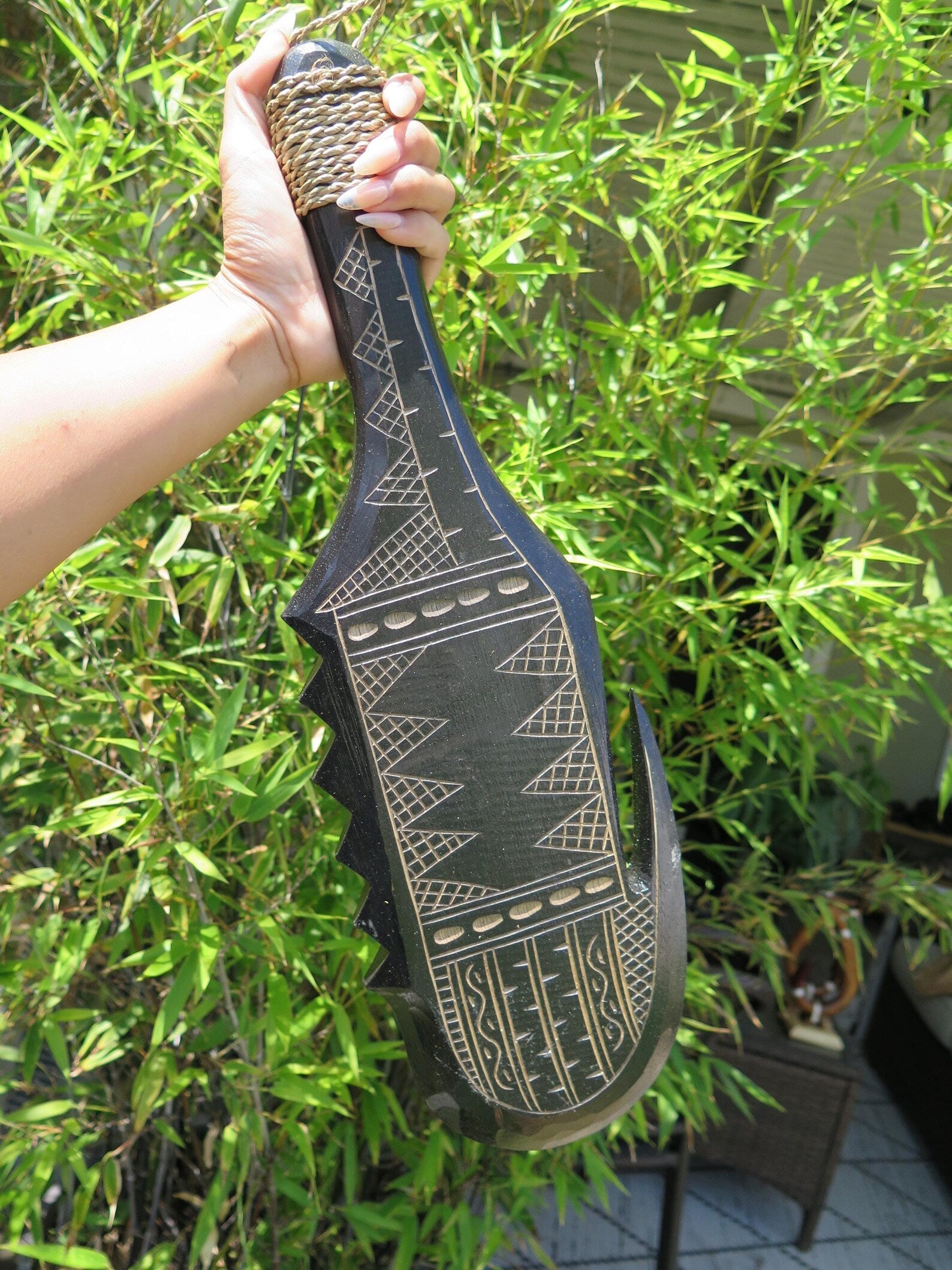 Polynesian Engraved Paddle