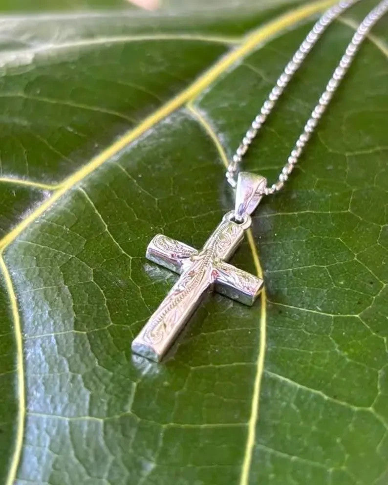 Scrolling Cross Pendant - Silver