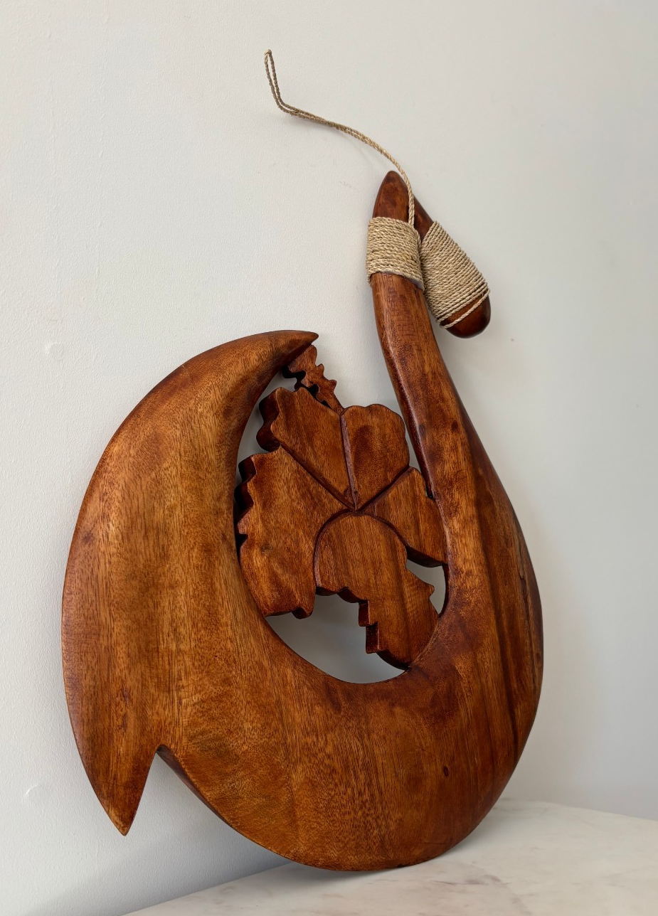 Hibiscus Wood Premium Fish Hook - Brown