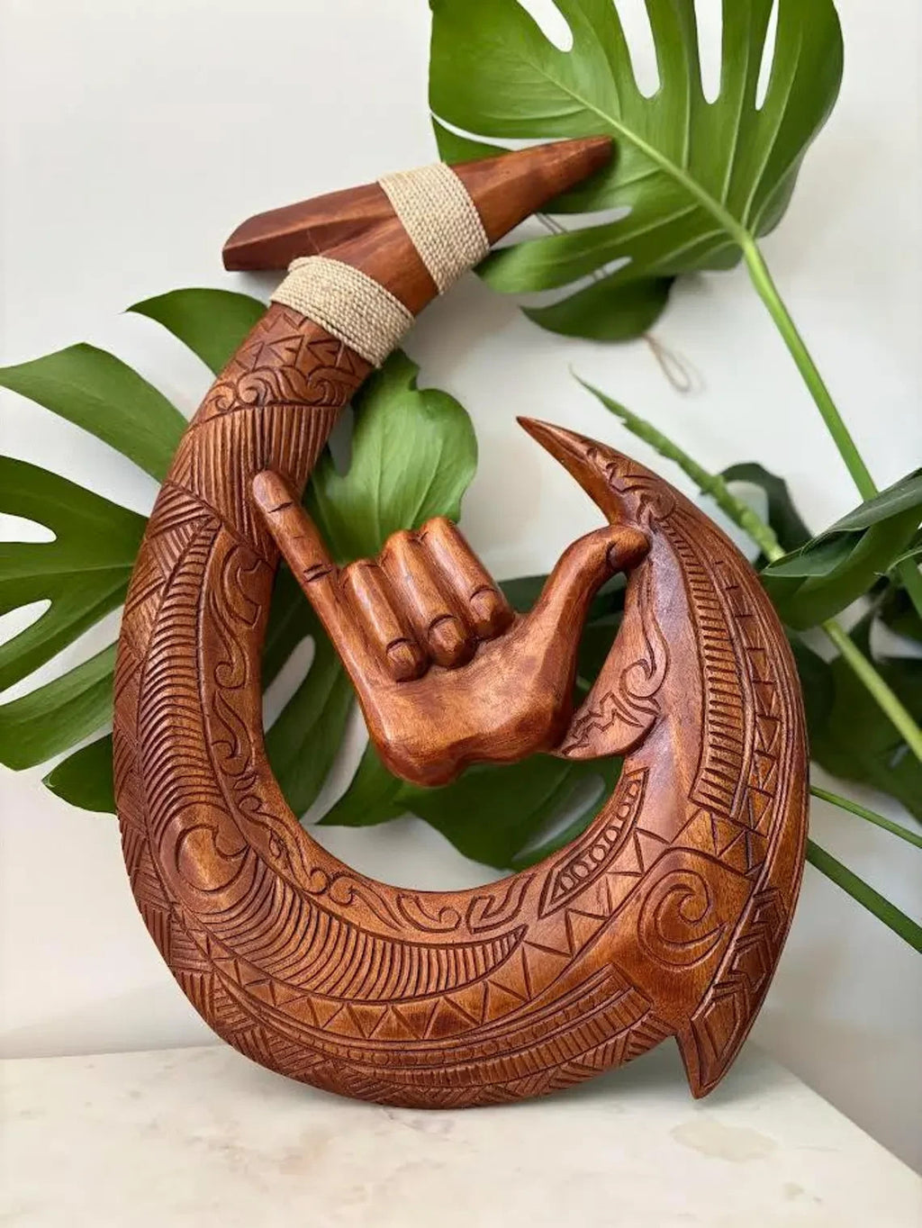 Shaka Wood Premium Fish Hook - Brown