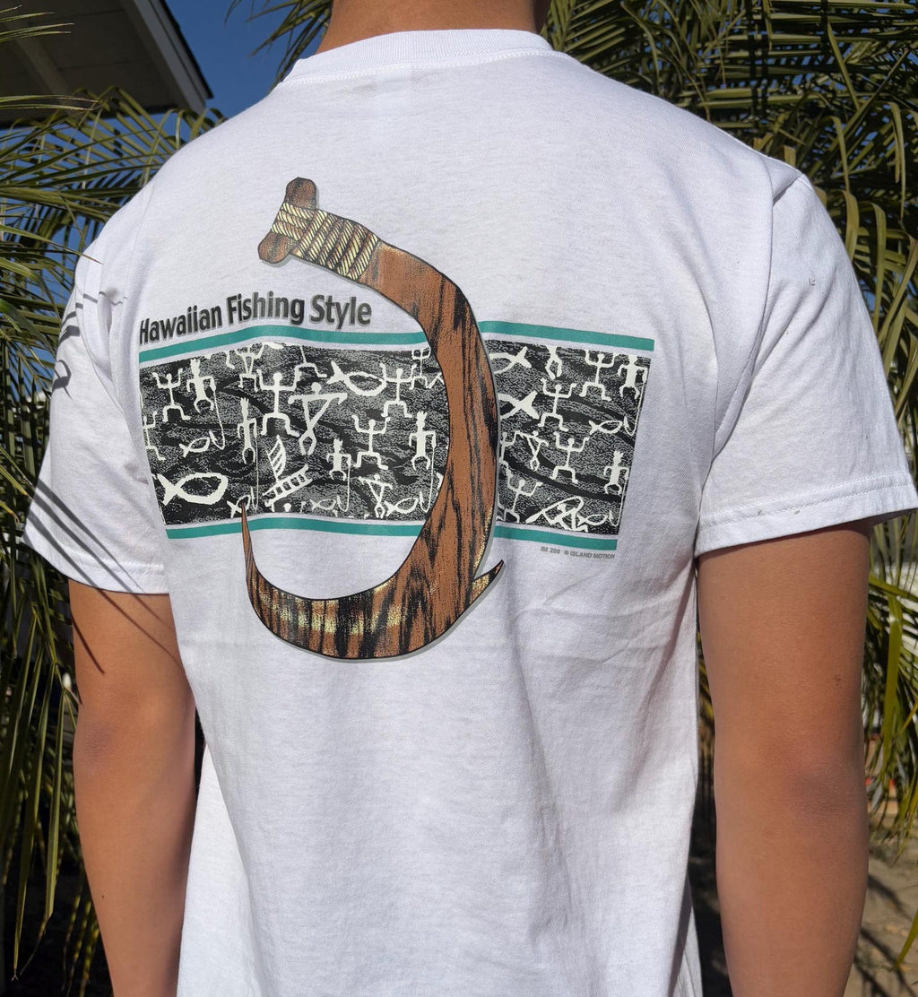 Polynesian Fishhook Graphic Tee - White