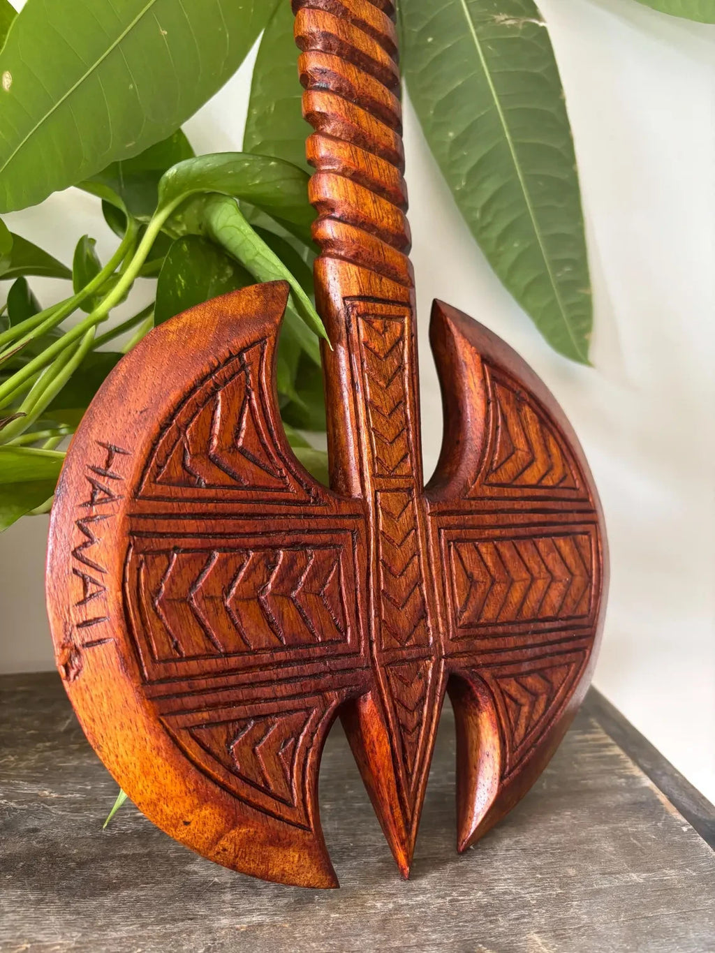 Polynesian Engraved Tribal Axe