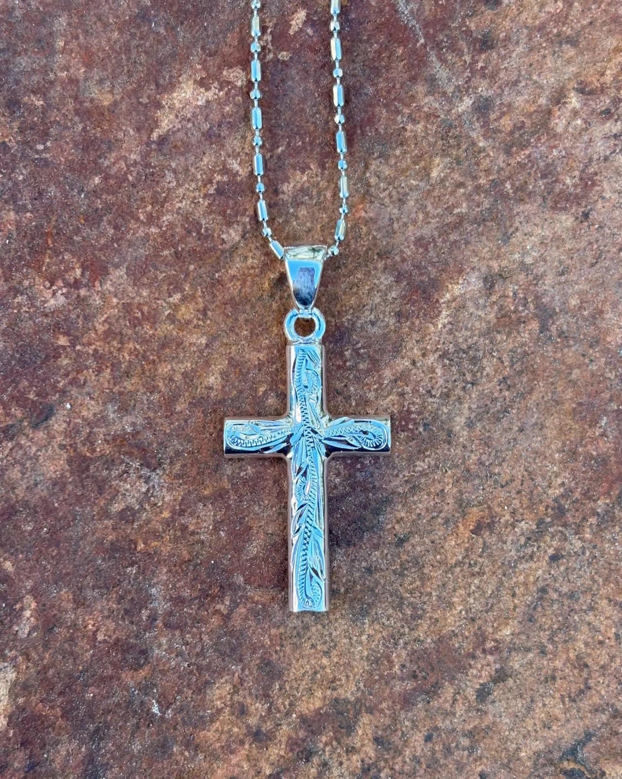 Scrolling Cross Pendant - Silver
