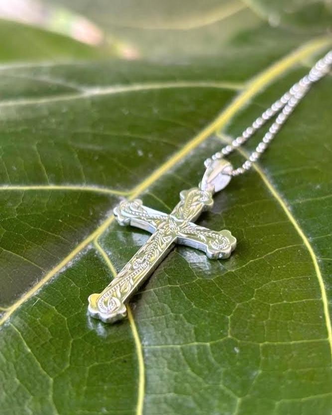 Plated Cross Pendant - Silver