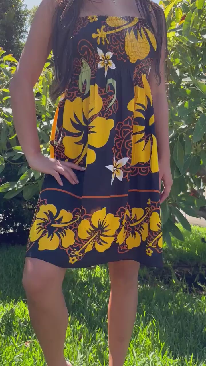 Noelani Sun Dress - Yellow & Black
