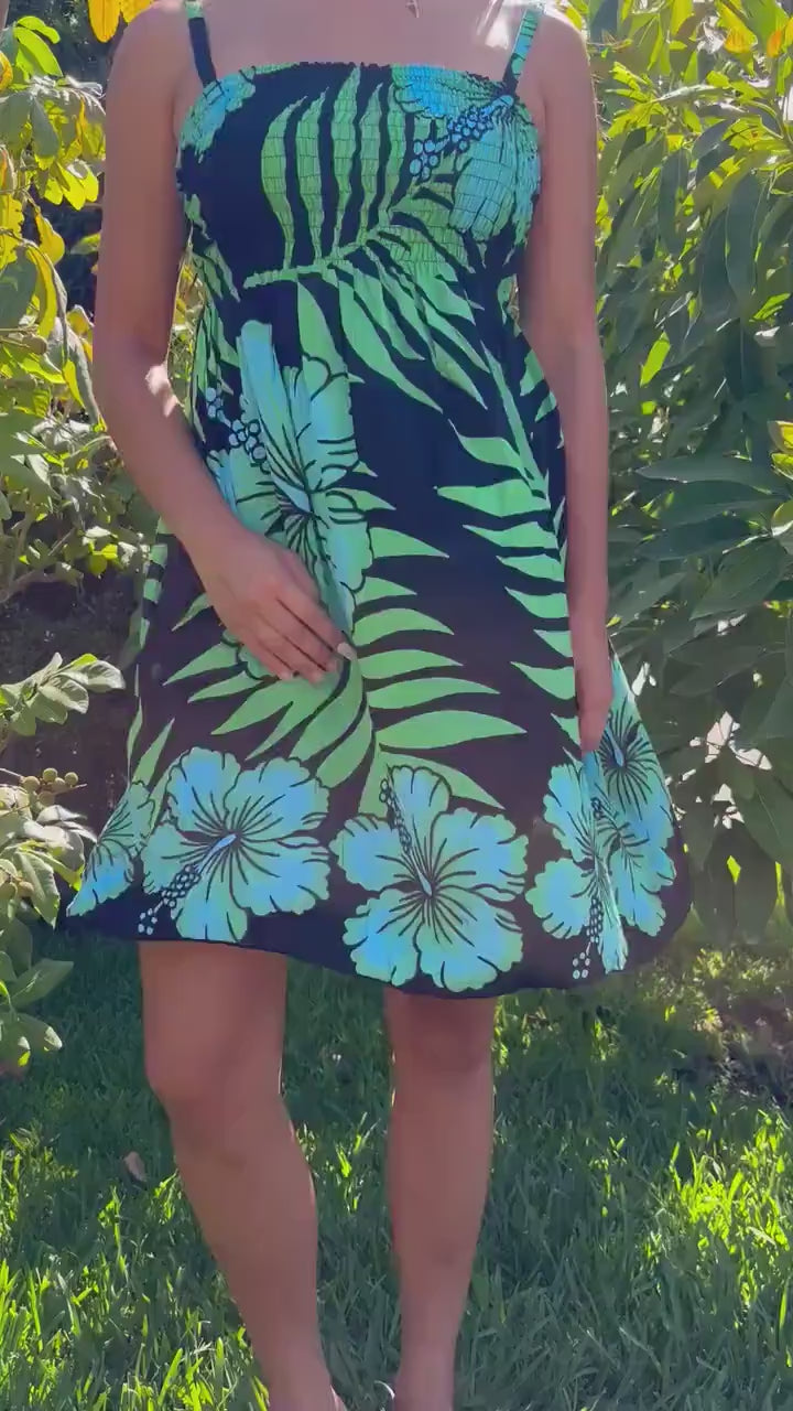 Anela Sun Dress - Blue & Green