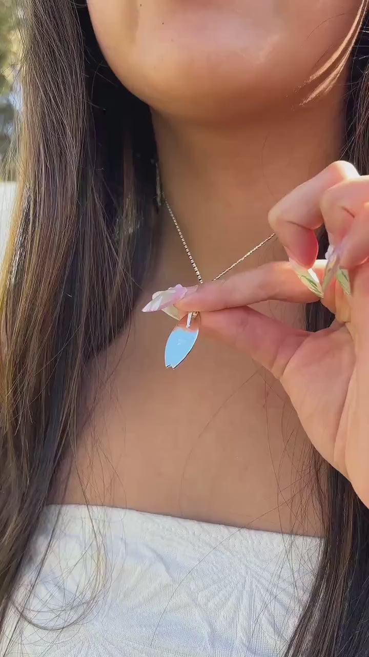 Scroll Surfboard Pendant - Silver