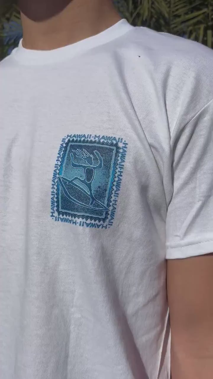 Petroglyph Surfer Graphic Tee - White