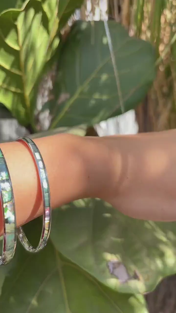 Abalone Shell Stainless Steel Bangle