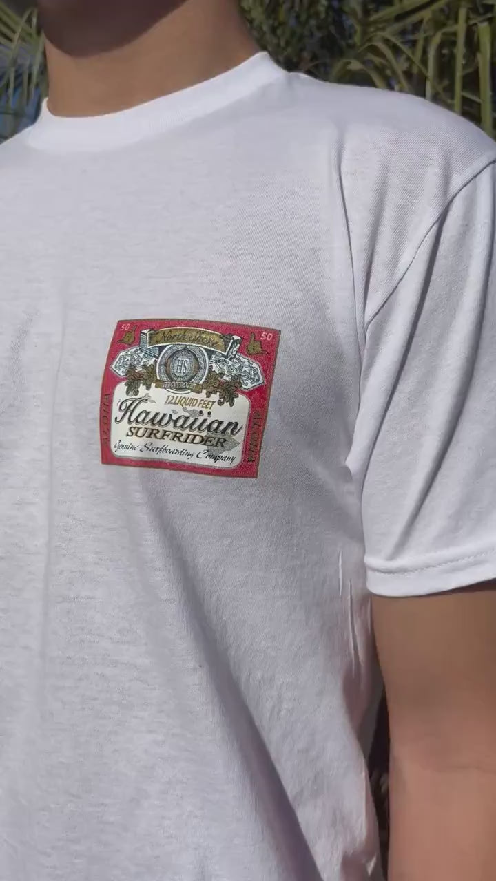 Hawaiian Surfrider Graphic Tee - White