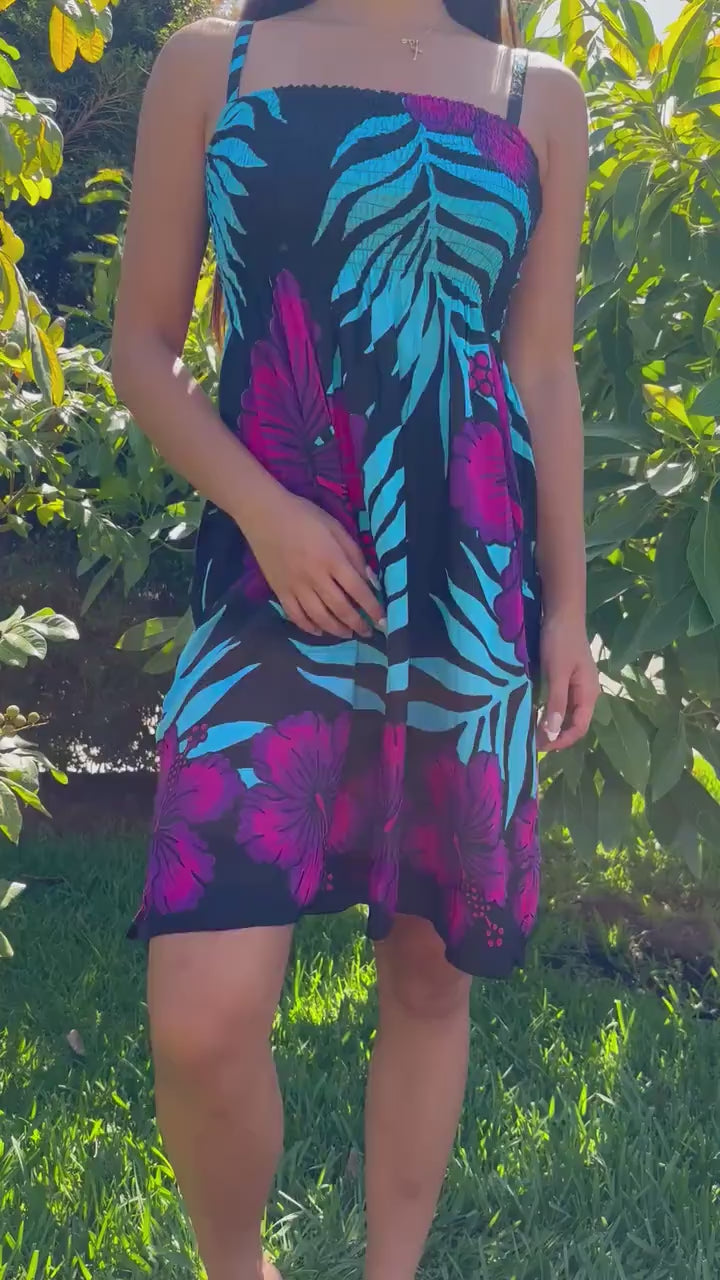 Anela Sun Dress - Pink & Teal