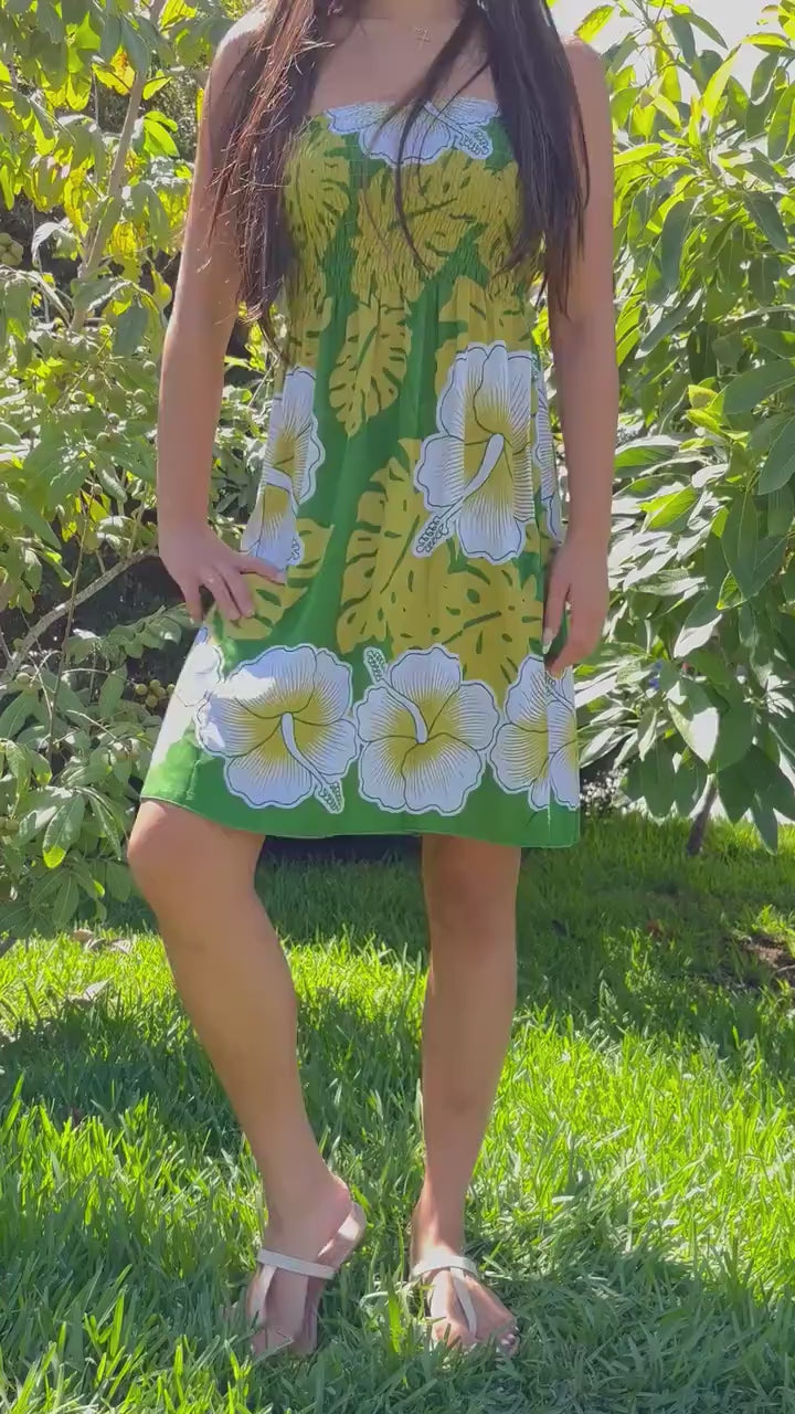 Laulani Sun Dress - Green & Yellow