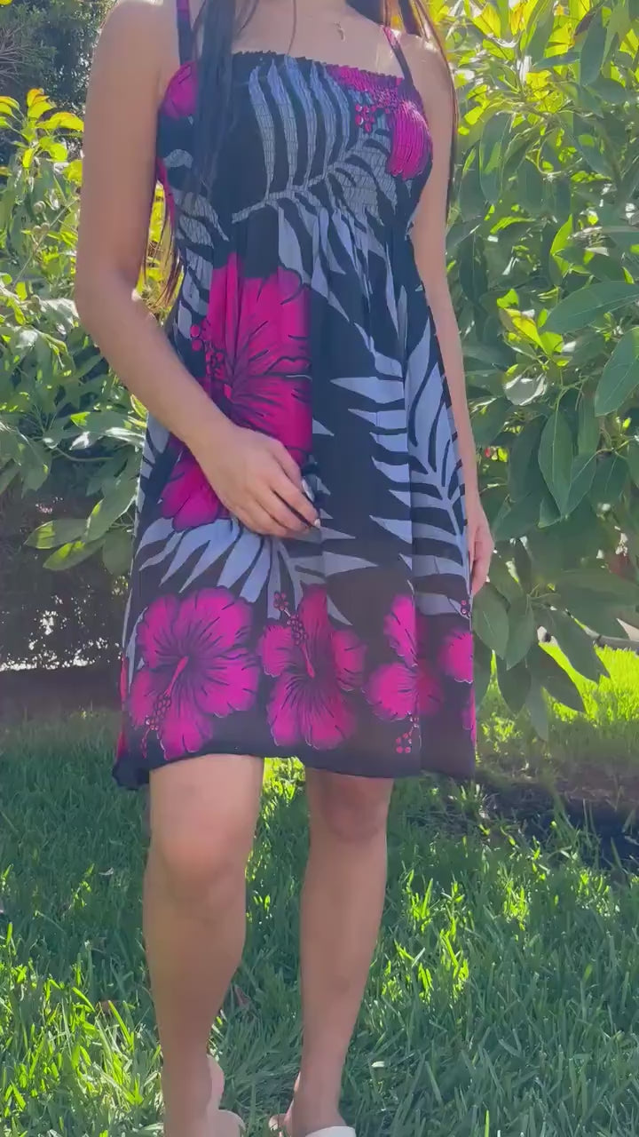 Anela Sun Dress - Pink & Grey