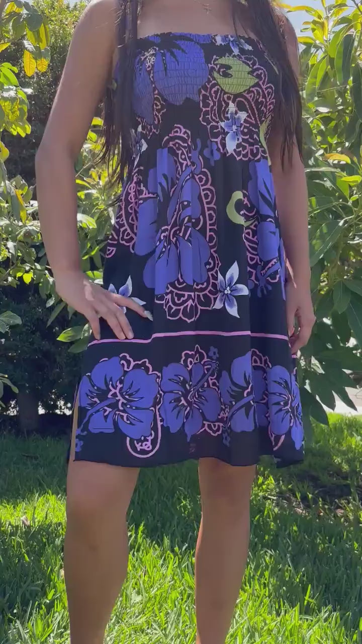 Noelani Sun Dress - Purple & Black