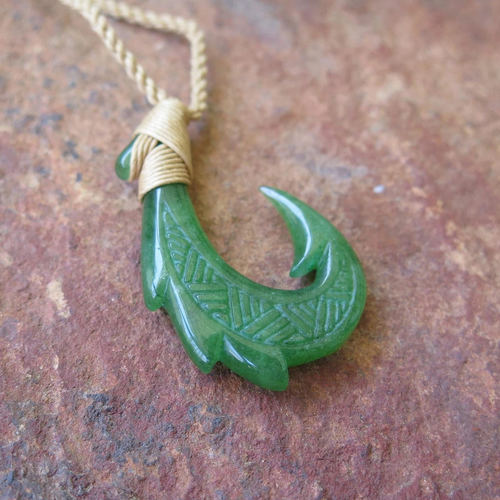 Dragon Fish Hook Jade Pendant
