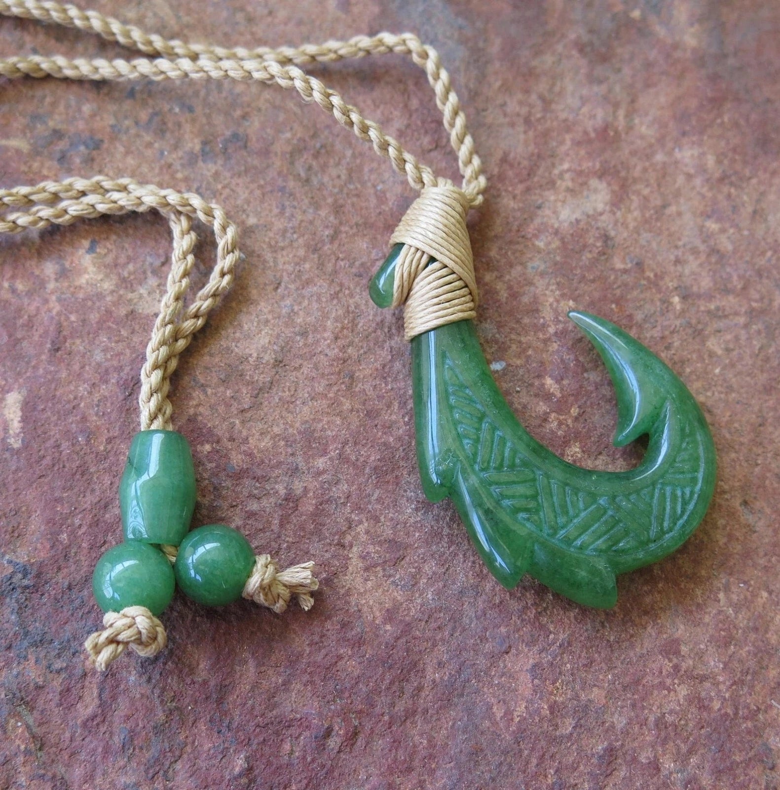 Dragon Fish Hook Jade Pendant