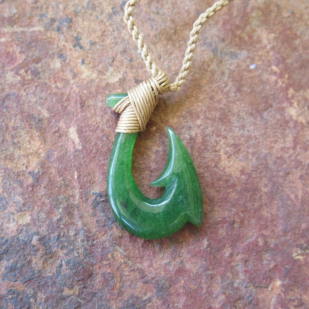 Fish Hook Jade Pendant