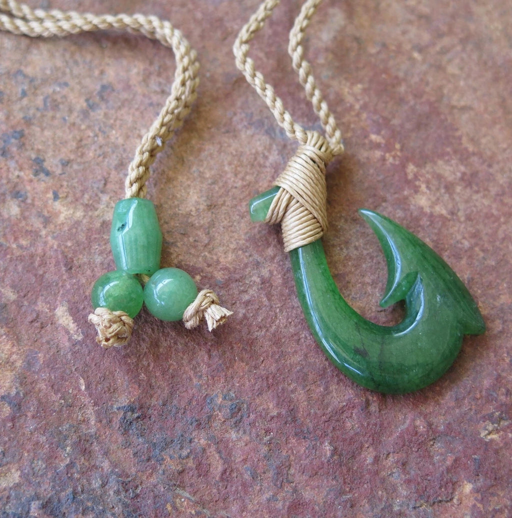 Fish Hook Jade Pendant