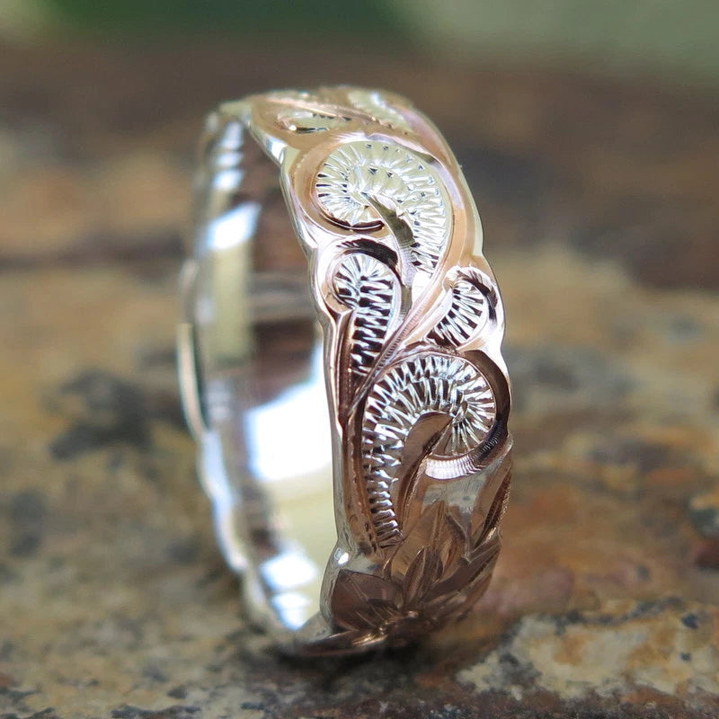 Queen Scrolling Plumeria Ring - Rose Gold