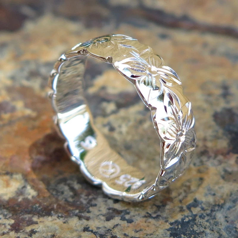 Plumeria Cutout Ring - Silver