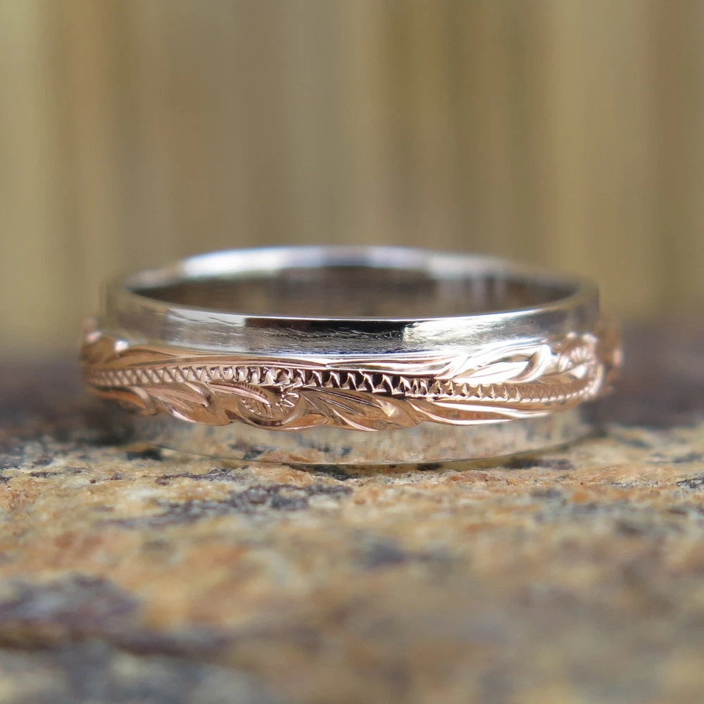 Maile Leaf Fine Ring - Rose Gold