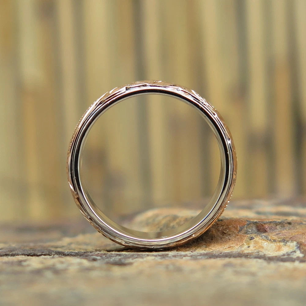Scrolling Plumeria Ring - Rose Gold