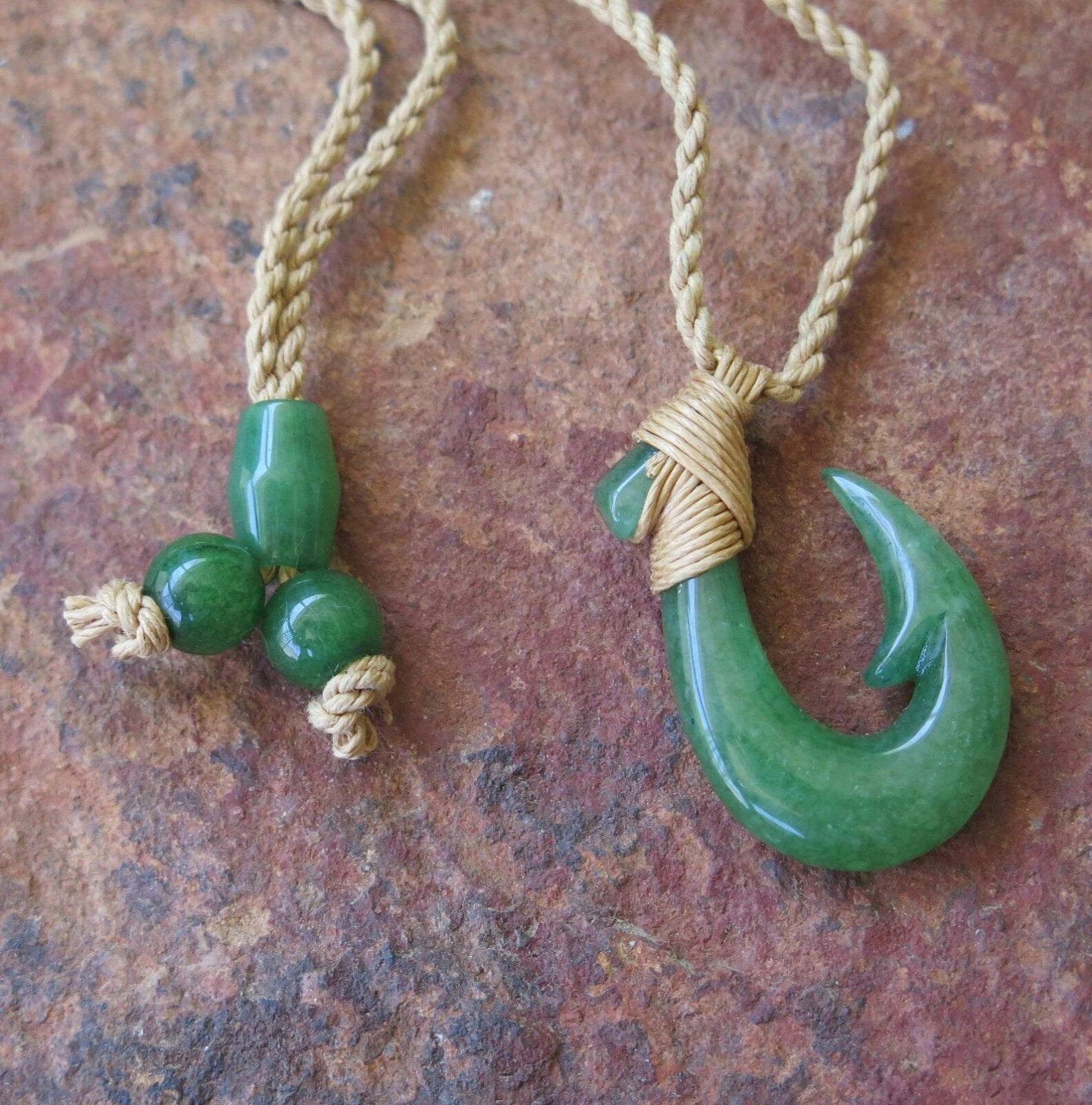 Fish Hook Jade Pendant