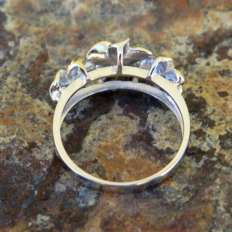 Plumeria Trio Ring - Gold & Silver