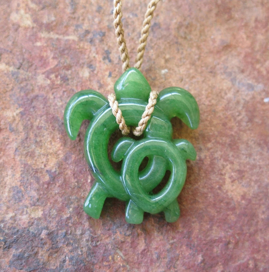 Double Honu Jade Pendant