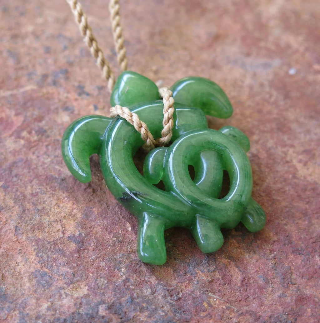 Double Honu Jade Pendant