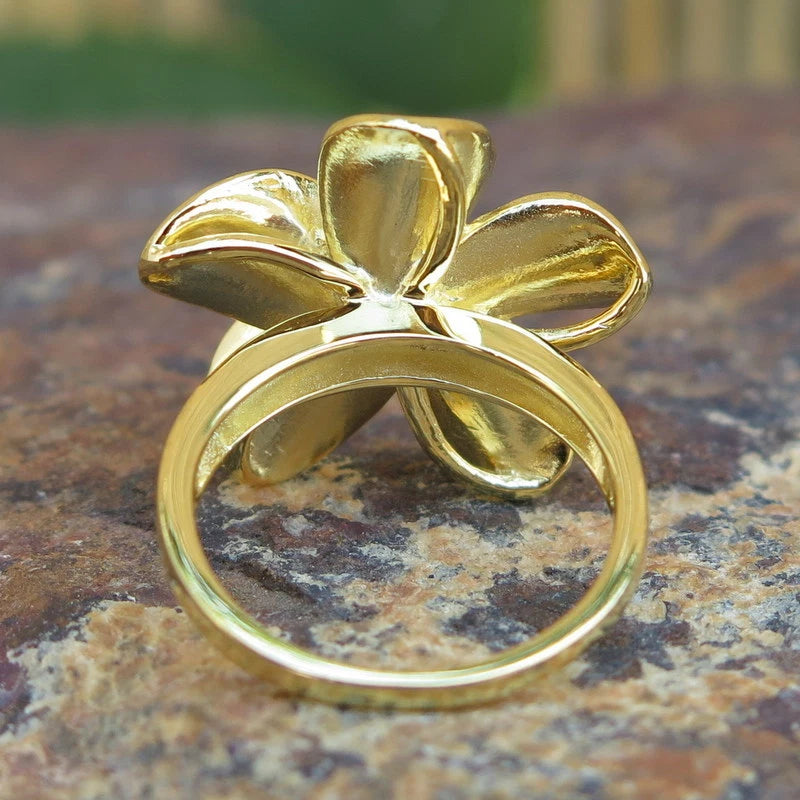 Plumeria Statement Ring - Gold