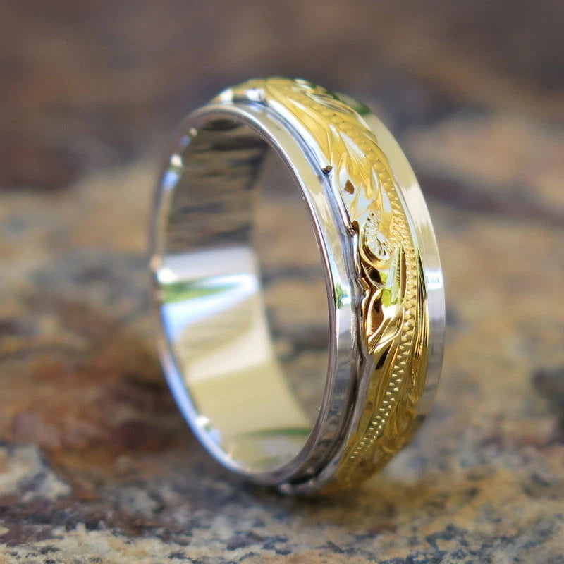 Scrolling Plumeria Ring - Gold