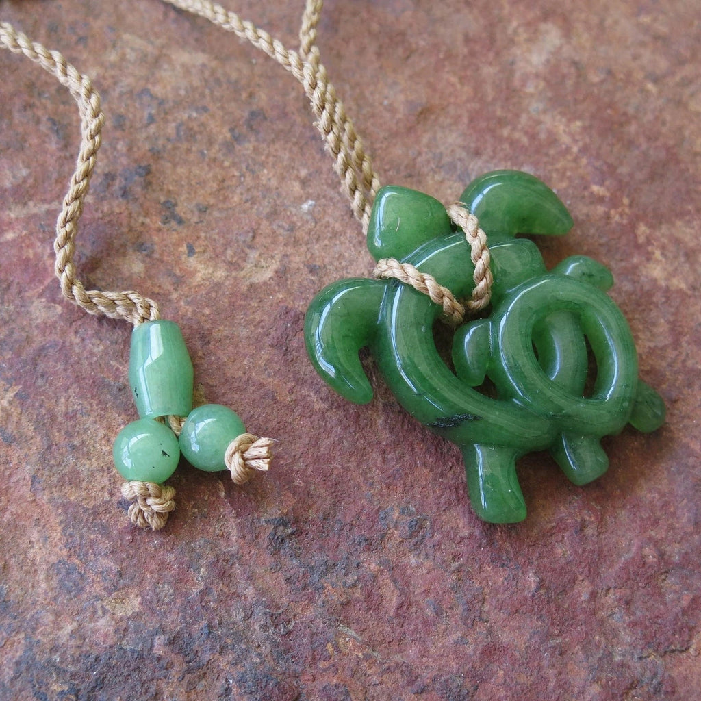 Double Honu Jade Pendant