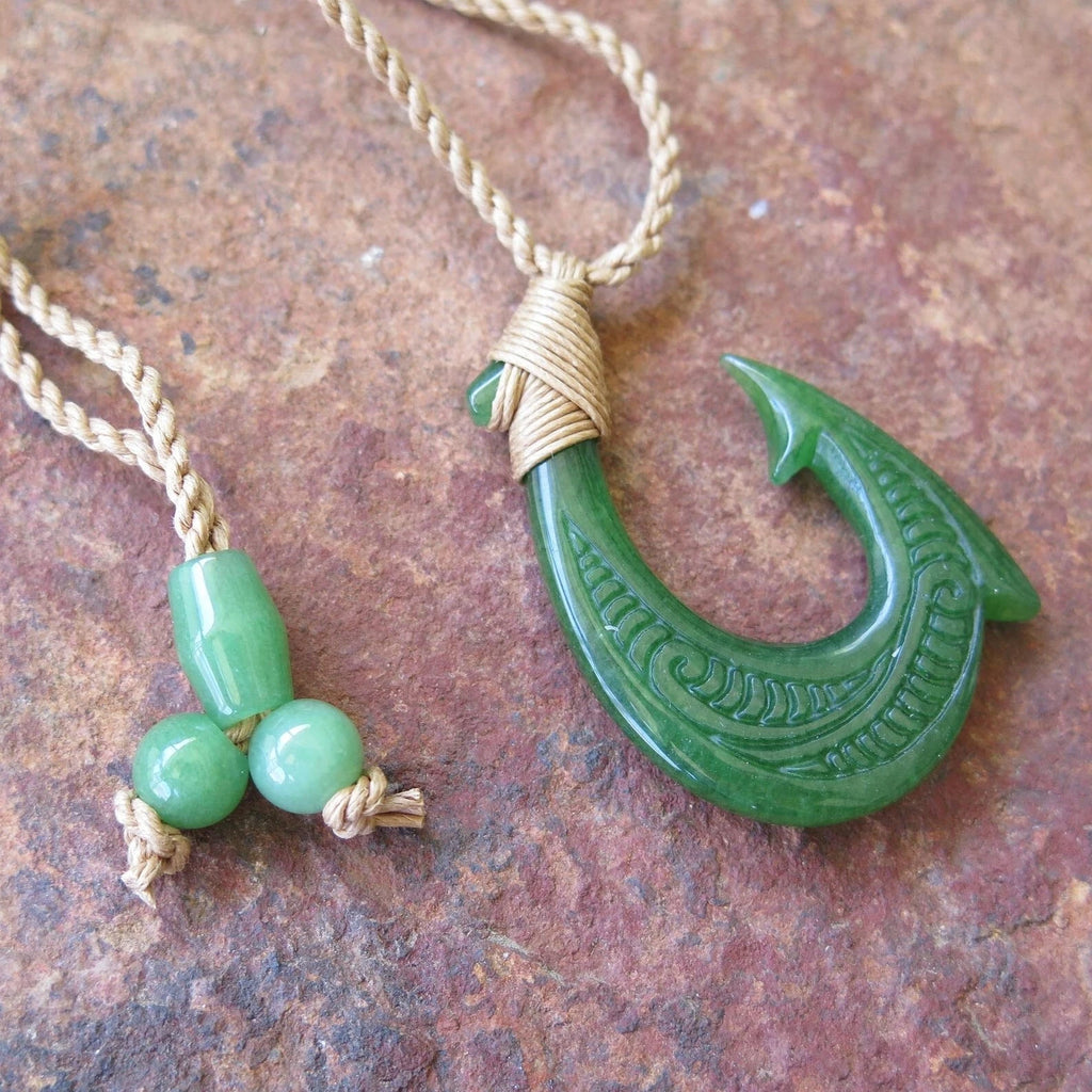 Fish Hook Jade Pendant