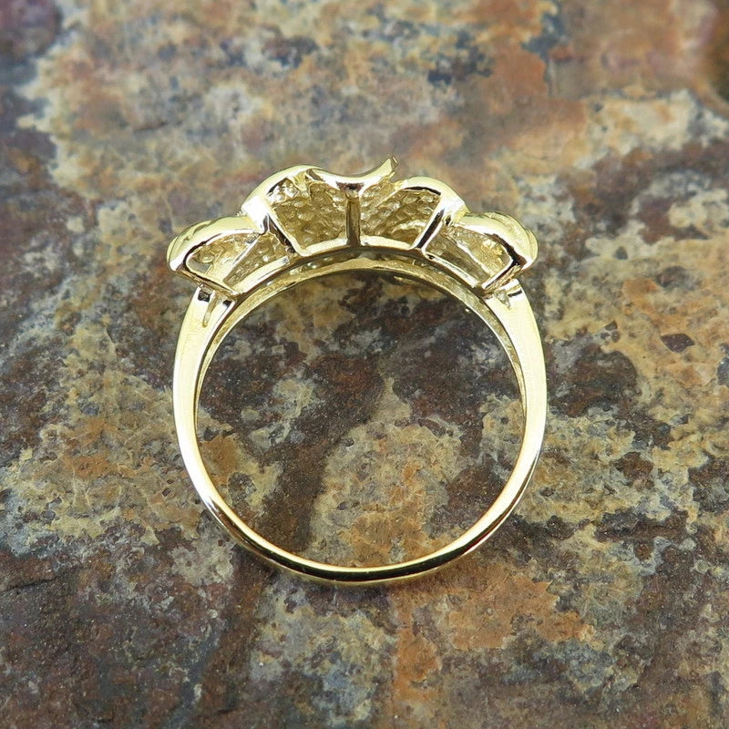 Plumeria Maile Leaf Ring - Gold