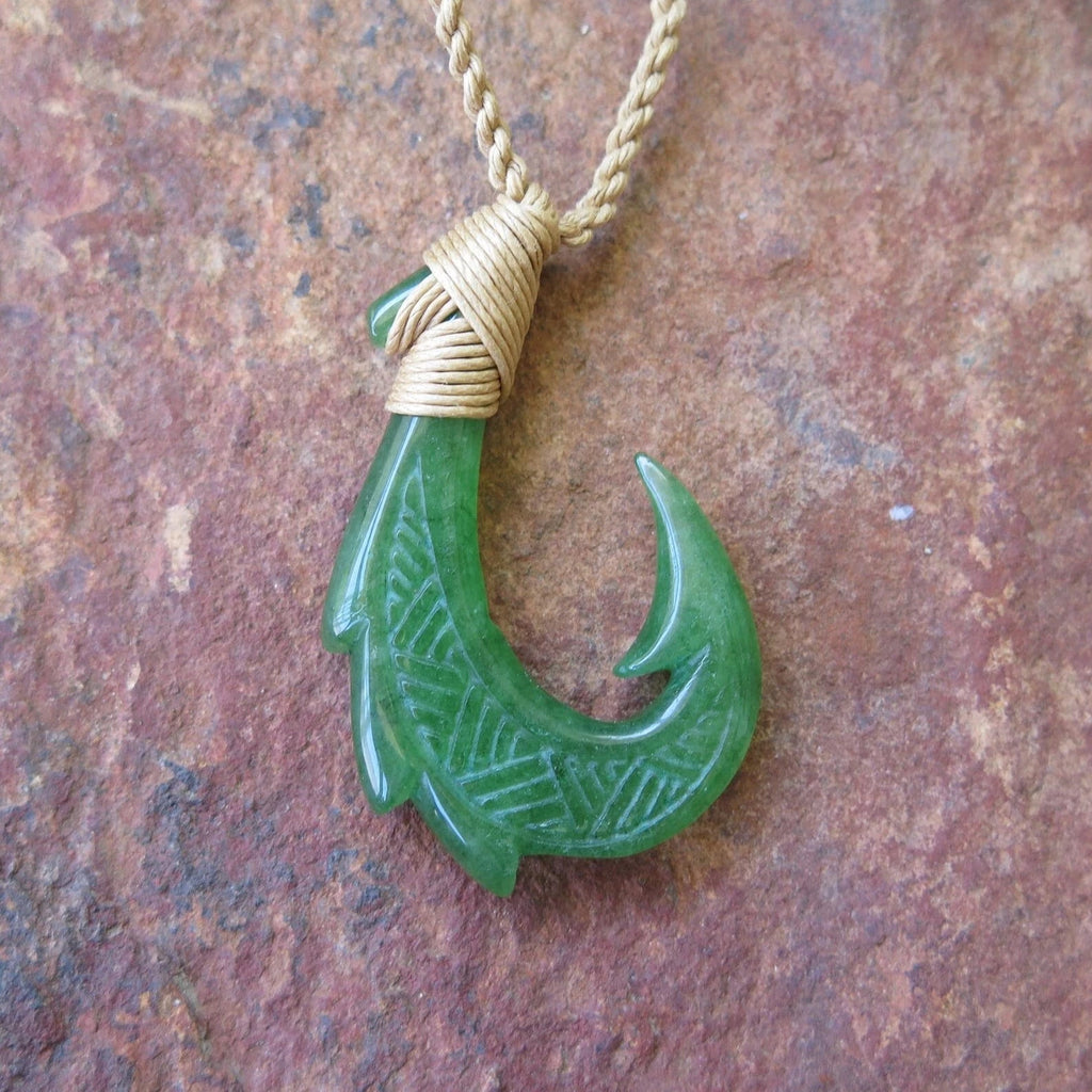 Dragon Fish Hook Jade Pendant
