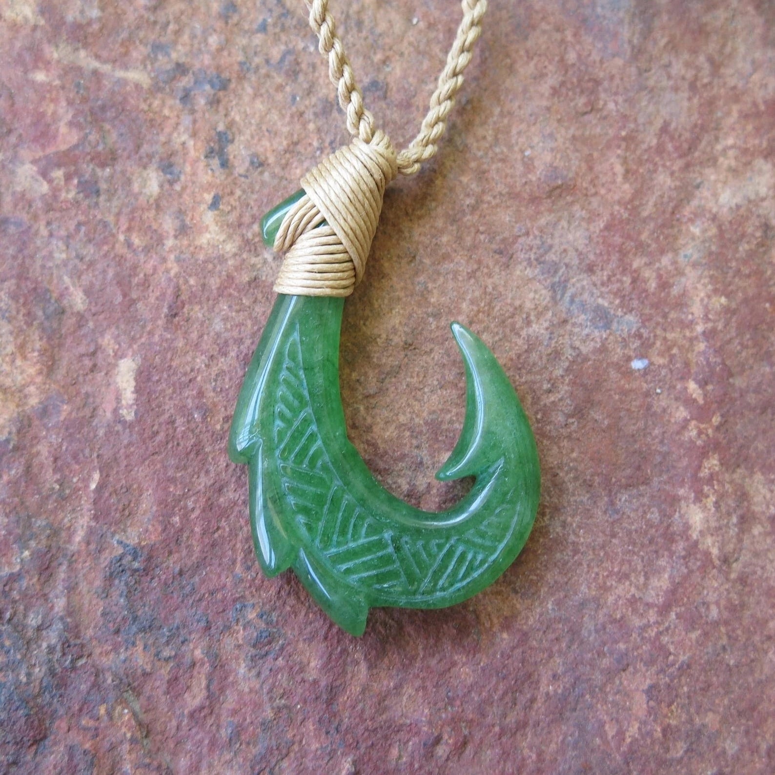 Dragon Fish Hook Jade Pendant