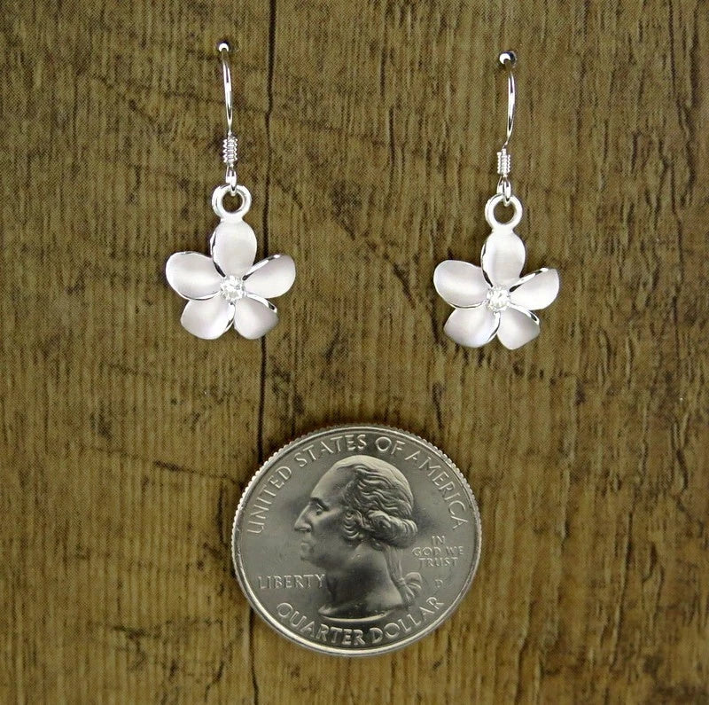 Plumeria Dangles - Silver