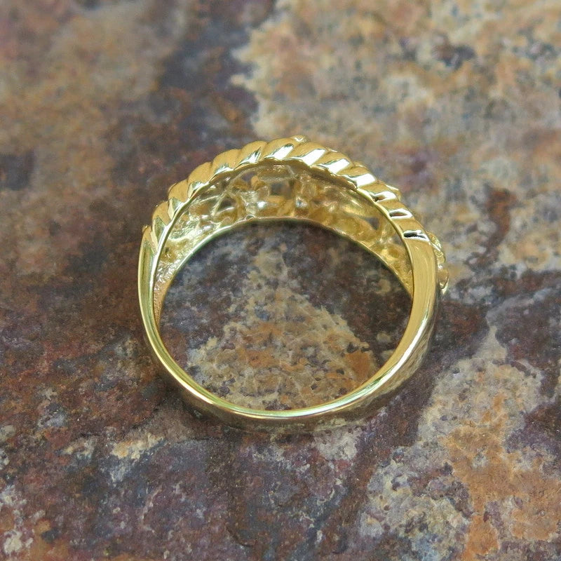 Braided Plumeria Ring - Gold