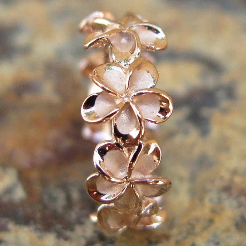 Plumeria Lei Ring - Rose Gold