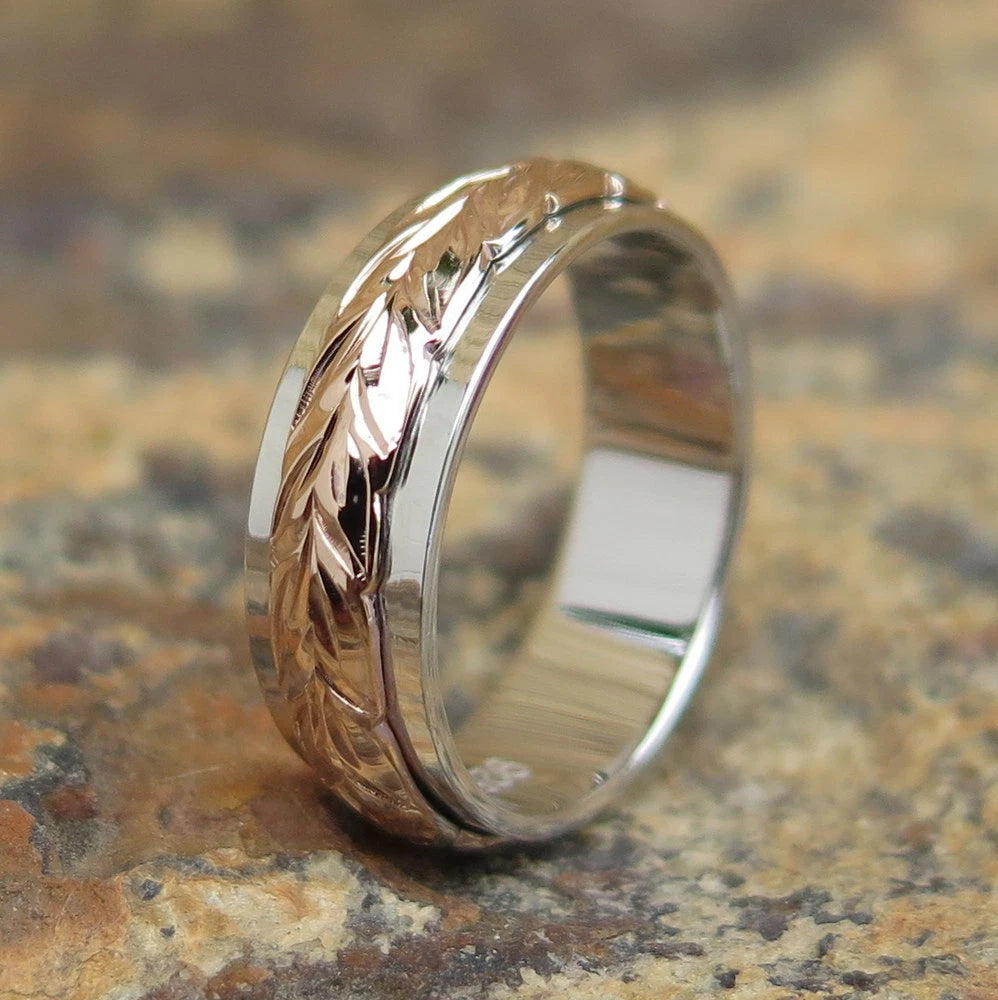 Maile Leaf Ring - Rose Gold