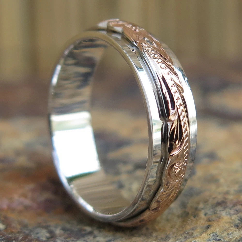 Maile Leaf Fine Ring - Rose Gold