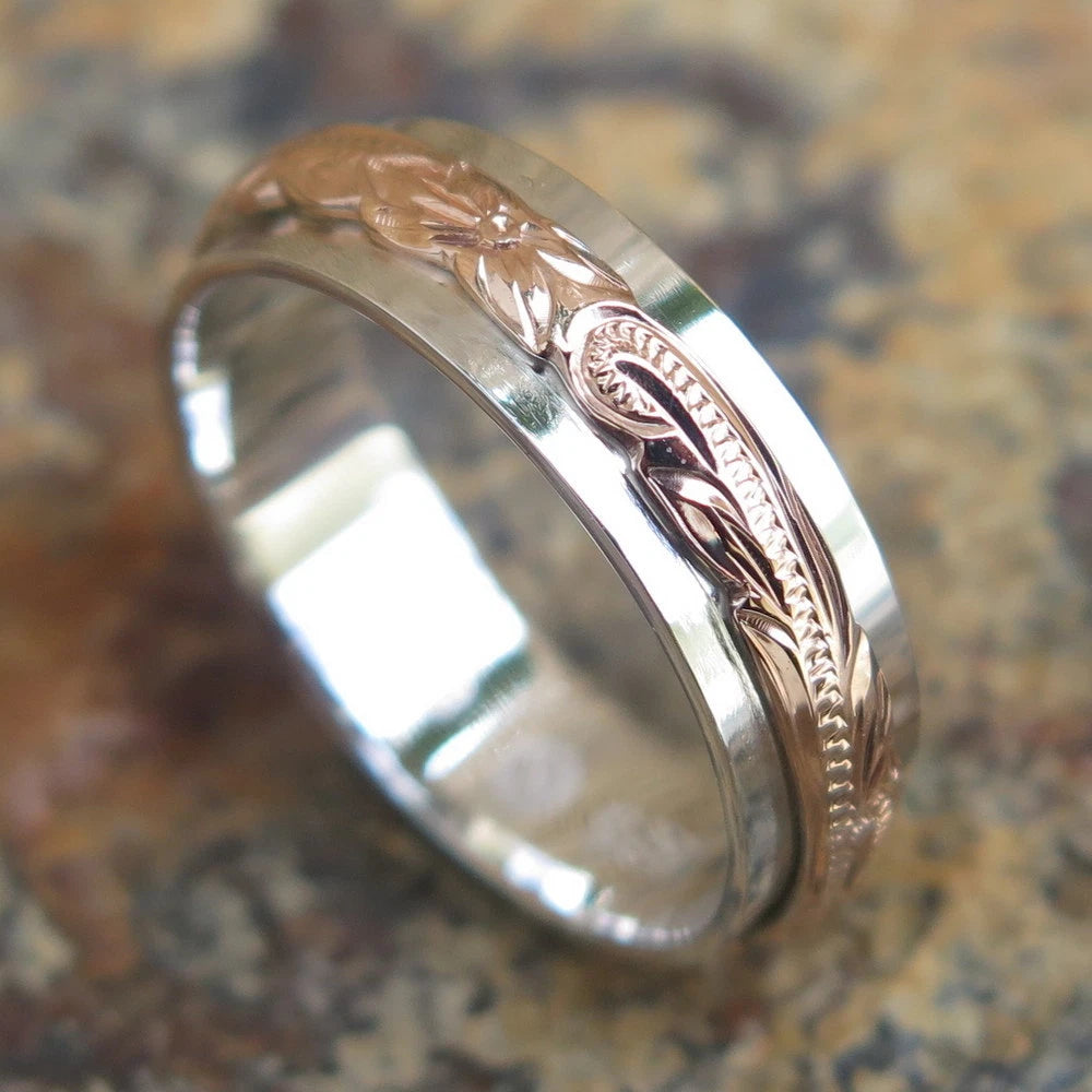 Maile Leaf Fine Ring - Rose Gold